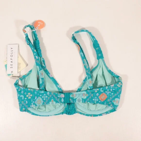 NWT Seafolly Inka Gypsy F Cup Halter Bralette Bikini Top - Picture 8 of 13